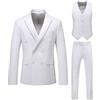 WKAYsIV Del 2024 Abito da Cerimonia Nuziale da Uomo Slim Fit da Uomo, Completo di Tre Pezzi Superiore e Inferiore, Completo di Doppio Completo da Palestra Abiti Invernali (Bianco,L)