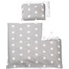 roba Biancheria da Lettino Set 2 Pezzi Little Stars - Copripiumino 80 x 80 cm - Federa 40 x 35 cm - 100% Cotone - Doubleface - Motivo con Stelline - Grigio e Bianco
