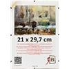3-B Set di 5 pezzi cornici a Giorno CLIP 21x29,7 cm (A4) - Portafoto senza cornice con vetro stirene
