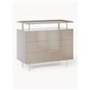 Westwing Collection Cassettiera molto lucida Lennie - Grigio