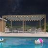 PURPLE LEAF Pergola Bioclimatica Effetto Legno Alluminio 3,5 x 5,5 m, Pergola con LED, Gazebo da Giardino Esterno Impermeabile con Lame Orientabili per Terrazza, Giardino e Carport