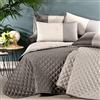 Caleffi 81896 Raso di Cotone Suite Copriletto Primaverile per Matrimoniale Letto, Grigio Argento