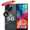 Doogee Note59 Pro + 5g Smartphone Android 15 6.75 "120Hz Telefono cellulare 12Gb Ram 512Gb Rom 6250Mah Batteria Versione globale Telefono NFC - 12GB 512GB Black