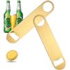 Gsycle Apri Di Bottiglia Di Birra Da 2 Pezzi, Apribottiglie in Acciaio Inossidabile Colorato in Oro Piatto Da 7 Pollici Con Foro Per Cucina, Ristorante O Barista (02)