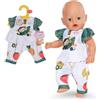BABY born Completo scimmietta - Maglietta con volant e pantaloni lounge in stile giungla - Accessori di alta qualità per bambole - Abbigliamento adatto per bambole di 43 cm