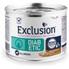 EXCLUSION 1 x 200 gr Exclusion Veterinary Diet Diabetic Alimento Dietetico Monoproteico Cibo Umido per Cani Adulti di Tutte le Razze con Maiale e Sorgo