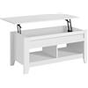 Yaheetech Tavolino da Caffè Sollevabile Tavolo Basso da Soggiorno Tavolino con Ripiano Elevabile da Salotto 104,5 x 49,5 x 49-62 cm Tavolino da Divano Portaoggetti Spazioso Bianco