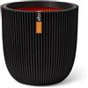 Capi Europe Vaso Planter Ball Groove Nero H43 D41 cm in PE riciclato