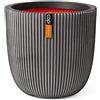 Capi Europe Vaso Planter Ball Groove Antracite H54 D52 cm in PE riciclato