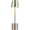 PYRAMIDEA Lampada Argento da Tavolo Senza Fili Ricaricabile con Presa USB, 3 Luci Led Diversa Intensità LRP11S