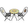 BUYBUY Kit 2 Sedie e Tavolo Rotondo in Ferro Battuto Mosaiko MOKIT026