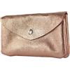 modamoda de P11 Portafoglio Donna Pelle Portafoglio Portafoglio Medio Handmade in Italy, oro rosa metallizzato, m, piccolo portamonete leggero