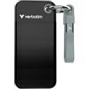 Verbatim Pocket SSD da 1 TB (NVMe SSD, USB 3.2 Gen 2, fino a 1.000 MB/s di velocità di lettura e scrittura, hard disk portatile per Mac, PC e console di gioco, nero/grigio)