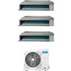 Hisense Climatizzatore Canalizzato Trial Split 9000 + 9000 + 12000 btu Condizionatore con Pompa di Calore Classe A++/A++ (Unità Interna + Unità Esterna) Comando Cablato e Wireless inclusi - ADT26/26/35UX4RBL8 + 3AMW62U4RJC serie Turbo