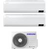 Samsung Climatizzatore Dual Split Inverter 9000 + 12000 Btu Condizionatore con Pompa di Calore Classe A+++/A++ Wifi Gas R32 Wifi (Unità Interna + Unità Esterna) - AR09TXEAAWK + AR12TXEAAWK + AJ040TXJ2KG Windfree Avant