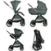 CHICCO Bellagio - Passeggino Trio Leggero Pieghevole 0 Mesi - 22 Kg + Carrozzina + Seggiolino Auto colore Fir Tree