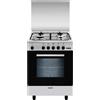 Glem Gas Cucina a Gas 4 Fuochi Forno a Gas Multifunzione Ventilato con Grill Larghezza x Profondità 60x50 cm Classe energetica A con Coperchio colore Inox - A654VI Linea Alpha