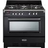 De Longhi Cucina a gas 5 Fuochi con Forno Elettrico Ventilato Larghezza x Profodnità 90x60 cm Griglie in ghisa Vano scaldavivande colore Nero - MEM 965 NN Linea mastercook