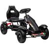 DecHome Go Kart a Pedali per Bambini 5-12 Anni in PP e Metallo Nero con Sedile Regolabile e Freno a Mano 121x58x61 cm - BKEF285