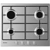 Candy Piano Cottura 4 Fuochi a gas da Incasso Larghezza 60 cm colore Inox - CEL6PBRX Serie Timeless