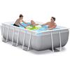 Intex Piscina Fuori Terra con Telaio Portante Piscina Esterna da Giardino in PVC triplice strato Rettangolare 488x244x107h cm con Pompa Filtro da 3.785 Lt/h - 26792 Prisma Frame
