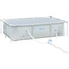 VivaGarden Piscina Fuoriterra con Telaio Autoportante Rigida Rettangolare con Filtro e Valvola in Acciaio e PVC 252x152x65 cm colore Grigio - 016V90GYe848