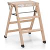 Foppapedretti Scala Pieghevole 3 Gradini Altezza 62 cm in Legno colore Naturale - TIALZO