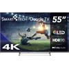 Smart Tech Smart TV 55 Pollici 4K Ultra HD Display QLED Sistema Google TV Dolby Audio HDR10 Classe E colore Grigio - 55QG02V
