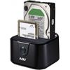 Adj Docking Station AH01T Double HDD per Hard Disk SATA da 2.5 e 3.5 USB 3.0 ad Alta Velocità - Nero - 120-00014