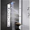AWorddy LED Colonna Doccia Idromassaggio Pannello Doccia Set con 5 Funzioni in 304 Acciaio Inox,Miscelatore da Massaggi, Soffione Fisso, Doccetta e Bocca Vasca per Bagno