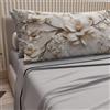 PETTI Artigiani Italiani - Lenzuola Matrimoniali Cotone con Federe in Stampa Digitale, Lenzuolo Completo Letto Matrimoniale Fantasia Floreale 34 Grigio Chiaro, 100% Made in Italy