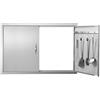 VEVOR Porta di Accesso da Incasso, 990 x 660 mm, Doppia Porta da Cucina per Esterni, Porta in Acciaio Inox Montaggio a Incasso, Porta a Parete Verticale, Stazione Cucina da Esterno