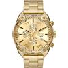 Diesel Orologio Spiked da uomo, movimento cronografo al quarzo con cinturino in acciaio inossidabile, 49 mm, Tono oro