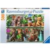 Ravensburger - Puzzle Gatto sullo Scaffale, 500 Pezzi, Idea regalo, per Lei o Lui, Puzzle Adulti