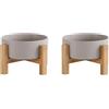 HCHLQLZ Ciotole per Gatti Ciotola Gatto - Ciotola Cane con Supporto - Ciotole per Gatti Rialzate Antivomito in Ceramica Set di 2 per Cibo Acqua - Perfetta per Gatti Cani Piccoli e Animali