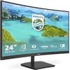 Philips Monitors Philips 241E1SCA 24 Gaming Monitor Curvo Freesync 75 Hz LED VA FHD, 4ms, 3 Side Frameless, Casse Audio Integrate, Low Blue Mode, Flicker Free, HDMI, VGA, VESA, Nero