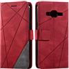 Vankii Cover per Samsung Galaxy J310/J3 2016, Flip Caso Libro Premium Portafoglio Custodia in Pelle PU Magnetica,Custodia Pelle Sintetica TPU Silicone Antiurto,Funzione Supporto Slot Schede (Rosso)