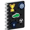 Seven Inter Quaderno ad Anelli in formato A5 - Copertina Personalizzabile con Patch