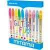 MITAMA - Mini penna gel - colori glitter e neon assortiti - tratto 1 mm - conf. 10 pezzi