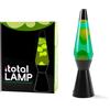 Total Juggling ITotal Lampada Lava 36 cm con Base Nera, Liquido Verde e Cera Gialla cod. XL2341