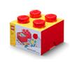 LEGO Scatola portaoggetti CASSETTO 4 Manopole QUADRATO ROSSO Giocattolo