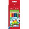 faber castell Matite colorate Eco triangolari - diametro mina 3 mm - Faber Castell - astuccio 12 pezzi con temperino