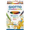 Giotto Pastelli Colorati a Matita Giotto Stilnovo Maxi, Astuccio 12 Colori