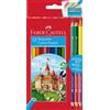 faber castell Pastelli Faber Castel - 12 colori + 3 matite bicolor + temperino