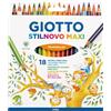 Giotto Pastelli Colorati a Matita Giotto Stilnovo Maxi, Astuccio 18 Colori