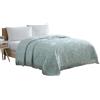 Beatrice Home Fashions Copriletto in ciniglia con medaglione, per letto matrimoniale, colore: blu