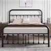 VECELO Telaio letto 140 x 200 cm, letto in metallo con testiera alta, moderno e minimalista, per camera da letto, camera degli ospiti, molto spazio sotto il letto, colore nero