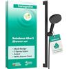 hansgrohe Raindance Alive Select S - Set doccetta per doccia con doccino a risparmio idrico (EcoSmart, 3 getti incl. PowderRain), tubo flessibile (1,60 m) e asta doccia (0,65 m), nero opaco, 24600670