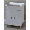 CAPALDO Lavatoio 60x50 In MDF Effetto Legno Con Vasca In Resina Antonella Bianco Portuna