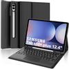 IVEOPPE Tastiera Samsung Galaxy Tab S10 Plus/S9 FE Plus/S9 Plus 12.4 con Touchpad, Cover Tastiera Trackpad Italiano Bluetooth Magnetica Staccabile per Samsung Tab S10 Plus/S9 FE Plus/S9 Plus 12.4, Nero